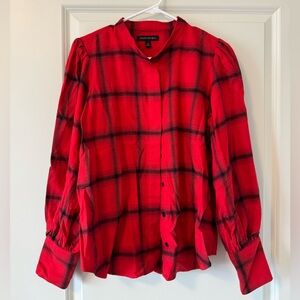 Banana Republic Plaid Fannel Button Down Blouse